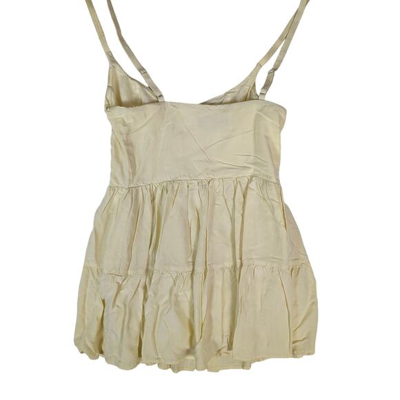 White Fox Boutique Yellow Women's Mini Dress Button Down Adjustable Straps Med - Picture 2 of 6
